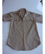 USGI ARMY KHAKI/TAN VIETNAM ERA UNIFORM SHORT SLEEVE SHIRT W/E-2 RANK SI... - €18,91 EUR