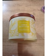 Bath and Body Works  Lemon Mint Leaf 3 Wick Candle Embossed Lid - $512.24 MXN