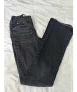 Zara Women's Flare Fit Jeans Size 2 EUR 34 High Rise black charcoal Denim - $16.47