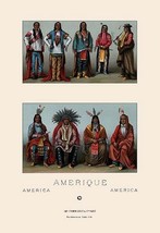 Native Americans of Mississippi and Colorado by Auguste Racinet - Art Print - £17.53 GBP+