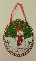 Oval Tin Snowman Christmas Ornament - Christmas is on The Way by Giftcraft - $5.83