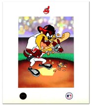Taz(Indians)-Licensed Collectible Mixed Media/Looney Tunes &amp; MLB Official Seals - £102.49 GBP