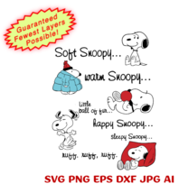 Soft Snoopy Sleep Snoopy-Download-Cricut/Silhouette/Laser-Svg Png Eps Dx... - $2.85