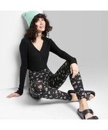 Women&#39;s High-Waisted Classic Leggings - Wild Fable Black Floral Size S - £6.26 GBP