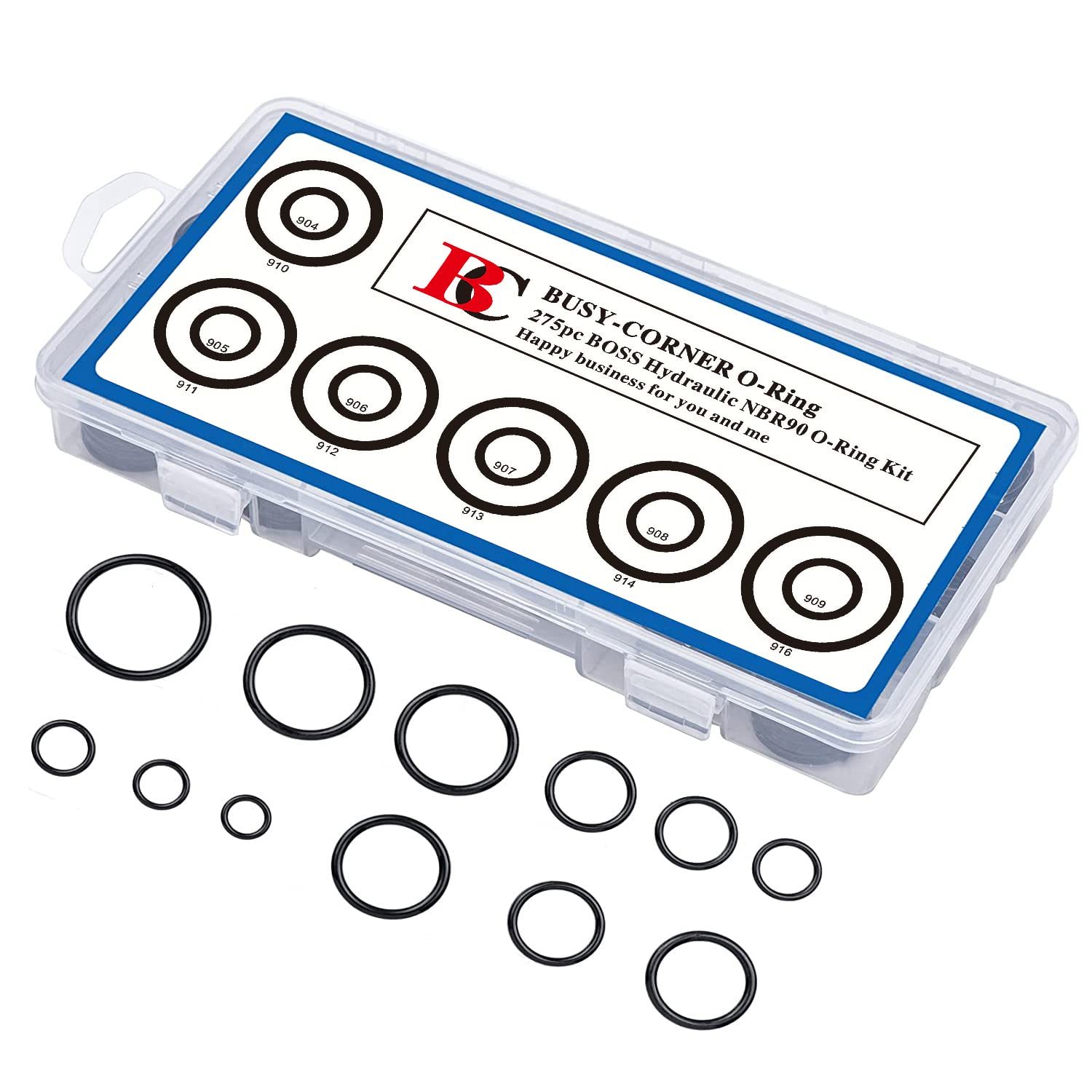 BUSY-CORNER O-Ring Boss Hydraulic Seal Kit, SAE 900 Series,, Pack of 275... - $38.99