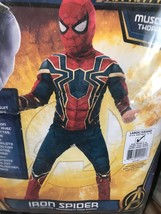 Avengers Infinity War Muscle Chest Iron Spiderman Costume Childs Size L(12-14) - £29.42 GBP
