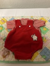 Vintage Cabbage Patch Kid Red Romper With Elephant Matching Unbranded Shirt - £41.10 GBP