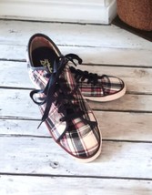 Zealand Plaid Casual Fashion Sneakers Womens Size 8M Blue Red Academia Lace Up - £15.79 GBP
