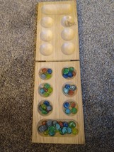 Mancala Solid Wood Strategy Game - With Solid Wood Folding Game Board COMPLETE - £5.99 GBP