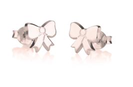 Bow Shaped Earrings: Sterling Silver, 24K Gold, Rose Gold - £78.65 GBP