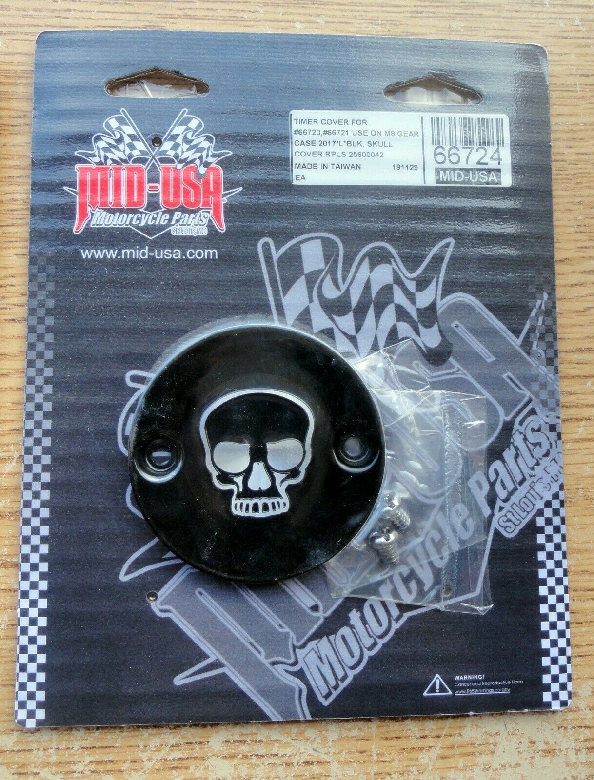 Primary image for HARLEY BLACK SKULL M8 Milwaukee-Eight Timer Cover 2017-later Repl. 25600042