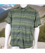 Kuhl Intriguer Shirt Mens XL Green Stripe Snap Front Short Sleeve Stretc... - $420.01 MXN