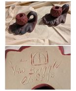 Coppia Di Van Briggle Ceramiche Ghianda Foglia Portacandele Manico Opaco... - $2,325.62 MXN