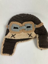 Wool Hat hand knitted baby aviator trapper style - Toddler 12-18 months - $15.99