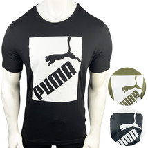 Nwt Puma Msrp $40.99 Big Logo Men&#39;s White Black Crew Neck Short Sleeve T-SHIRT S - £14.96 GBP