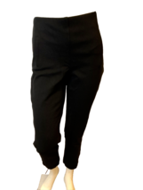 Chico&#39;s Black Knit Straight Leg Flat Front Pull On Pants Size 8 - £14.94 GBP