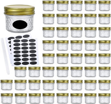 Glass Jars with Regular Lids,Mini Wide Mouth Mason Jars, 4 ounces - £48.74 GBP