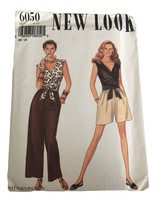 New Look 6050 Sewing Pattern Misses Wrap Top Trousers Pants Shorts Sz 6-... - $9.99