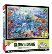 MasterPieces Hidden Images Glow In The Dark Sea Castle Delight 500pc Puzzle NEW - £14.49 GBP