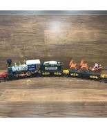 1992 Christmas Magic Toy State Steam Engine &amp; Coal Car &amp; 93’ Moving Rein... - $37.99