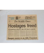 Hostages Freed / Reagan Sworn In Newspaper Headlines from  January 20 1981 - $29.69
