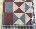 homemade Queen cutter quilt Primitive patch Pattern Red Blue Stripe Plai... - $139.90