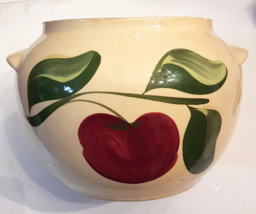 WATT Apple Leaf #76 Open Bean Pot Oven Ware Pottery Crock - £19.30 GBP