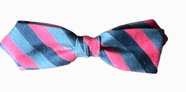 Shur On RETRO Mens Bow Tie Red Black Gray Stripes Rayon Clip On Vintage ... - $27.72