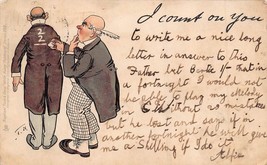 I Count On You To Man Does Math On Mans BACK~1903 Tuck Write Away Postcard - £7.55 GBP