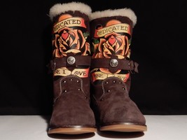 ed hardy boots size 9 brown - £47.10 GBP