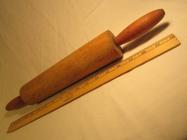 WOODEN 18&quot; Rolling Pin on metal shaft [D] - £4.99 GBP