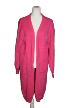 Shein Women’s Size 6 Medium Cardigan Hot Pink Soft Long W/Pockets - $22.50