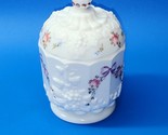 Vintage Westmoreland Milk Glass English Floral Panel Covered Compote Jar... - £22.50 GBP