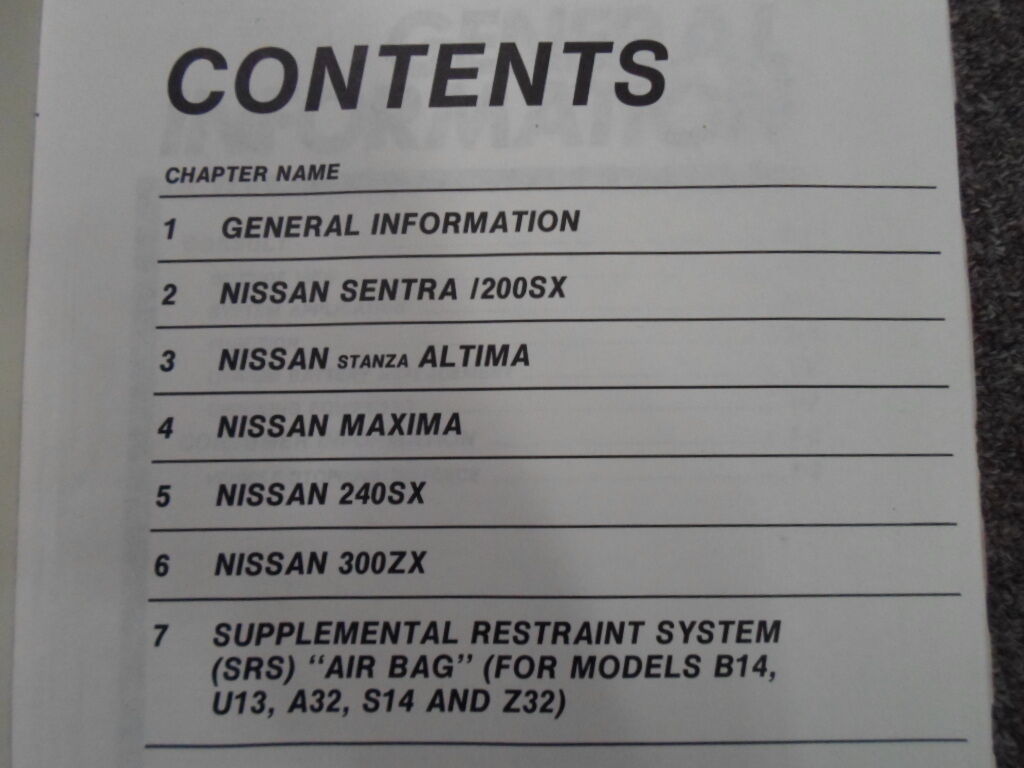 1996 Nissan Stanza Altima Service Réparation Atelier Manuel Set Usine OEM Livres Item image 5