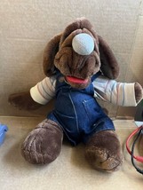 Ganz Bros Wrinkles The Brown Dog Hand Puppet Plush Overalls Puppy 16” - $27.67