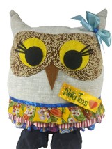 Handmade &quot;Owl&quot; toy in grey cotton - 1R09 - $49.68 CAD
