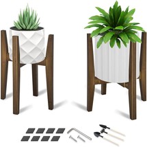 OERGKE 2 PACK Adjustable Plant Stand Indoor, Bamboo Mid for - £39.49 GBP