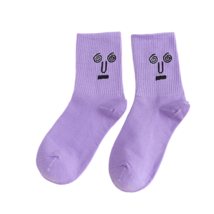 Anysox 5 Pairs One Size 5-9 Purple Unisex Wacky Expressions Style Trend ... - £21.60 GBP