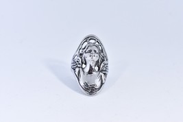 1980&#39;s Vintage Silver Winged Angel Stainless Steel Size 11 Men&#39;s Ring - £34.91 GBP