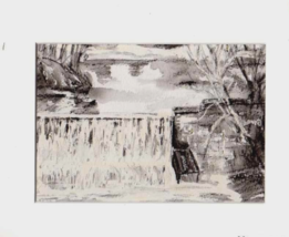 Glen Loch Dam #2- Chippewa Falls, WI  - Water- soluble pencil painting - $19.79