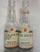 Vintage Fox Head Beer &quot;400&quot; painted label bottle Nip New York &amp; Wisconsin - £18.16 GBP