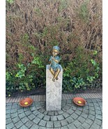 Boy Fountain Sculpture - Water Feature- Bronze Sculpture. 25x18x49cm - 5.9Kg - €843,87 EUR