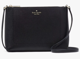 Kate Spade Leila Crossbody Bag Black Pebbled Leather Purse KG464 NWT $29... - £71.05 GBP