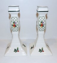 LOVELY PAIR OF MIKASA HERITAGE CAB08 CHRISTMAS STORY 7&quot; CANDLESTICK HOLDERS - £20.83 GBP