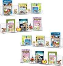 Kids Floating Bookshelves, Acrylic Wall-Mounted 13.7 Inches 4 Pack,, 4Packs). - £30.66 GBP