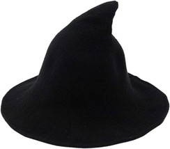 Women Halloween Witch Hat Knitted Wool Cap for Halloween Party Masquerade Cospla - £19.72 GBP