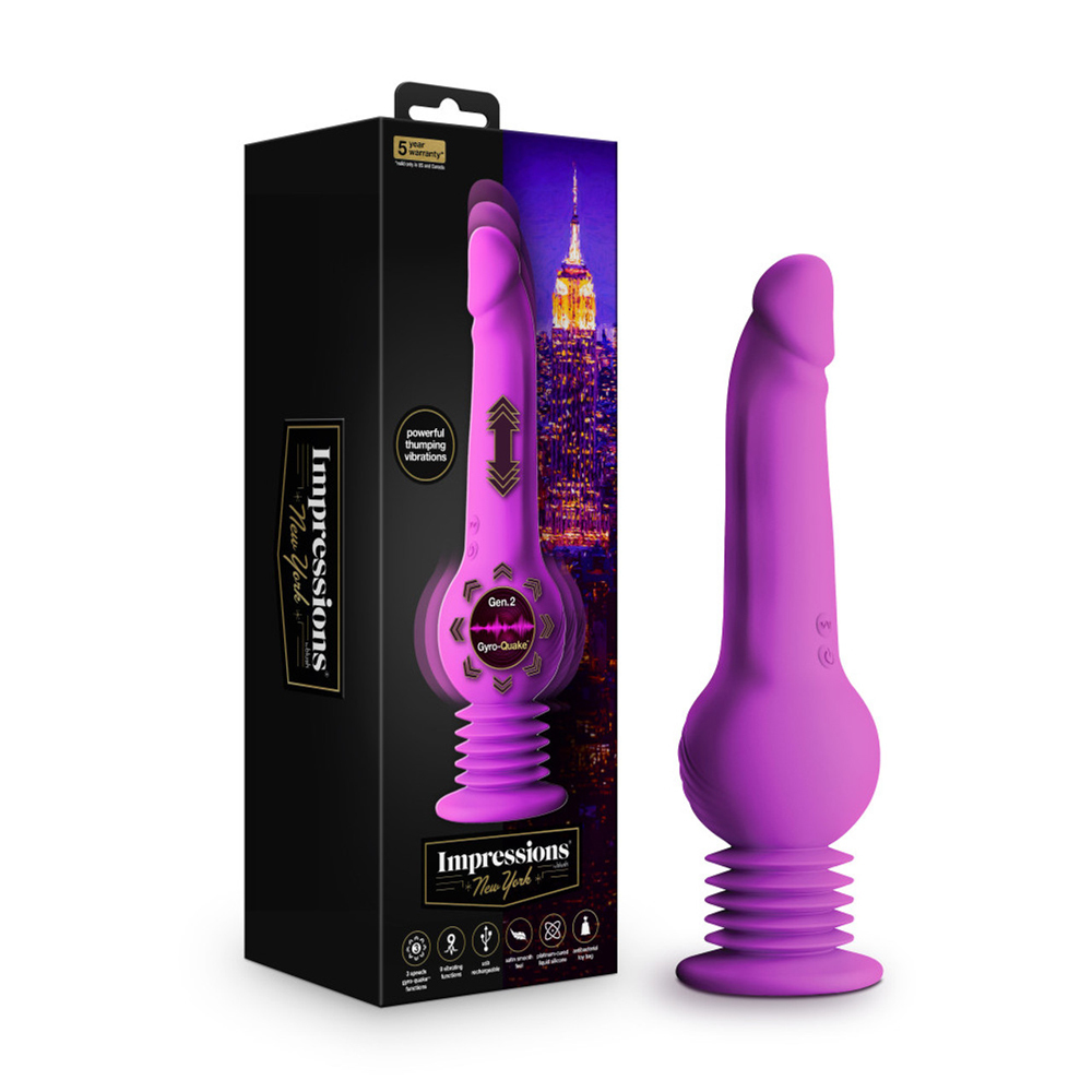 Impressions New York Gyro-Quake Dildo Purple - $104.00