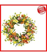 20-Inch Handmade Spring Wreath with Colorful Wildflowers for Front Door ... - $645.29 MXN