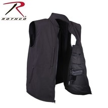 Men&#39;s Black Concealed Carry Waterproof Soft Shell Vest Fast Shipping! - $71.73