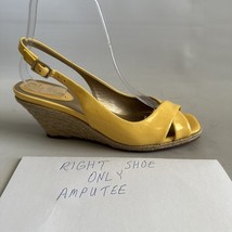 Cole Haan Amputee Yellow Patent Leather Slingback Wedge Sandal Heel 6 B ... - $17.94